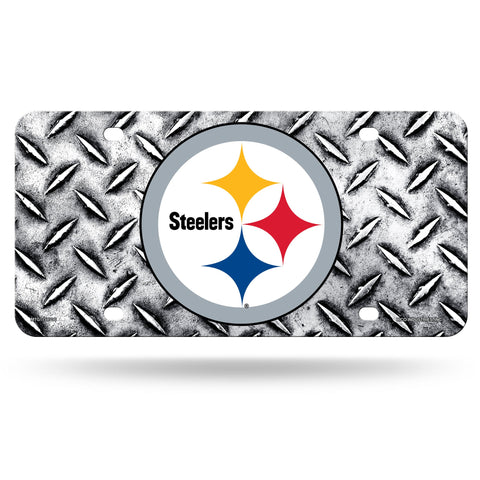 Pittsburgh Steelers Diamond Plate Metal Auto Tag Metal Auto Tag - YinzerShop