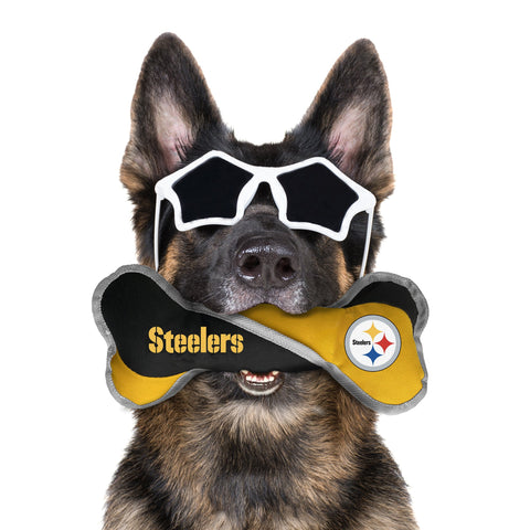 Pittsburgh Steelers Dog Toy - Durable Pet Tug Bone With Squeaky Football Design Pet Toy - YinzerShop
