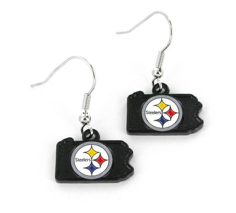 Pittsburgh Steelers Earrings – Officially Licensed NFL Team Earrings With State Design Jewelry Earrings - YinzerShop