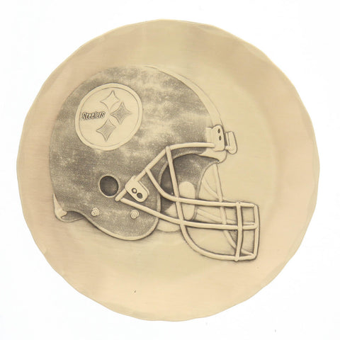 Steelers Helmet Coaster - Handcrafted Bronze NFL Drink Coaster by Wendell August Forge