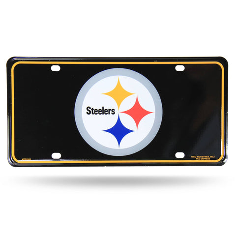 Pittsburgh Steelers License Plate - NFL Metal Auto Tag With Pre-Drilled Mounting Holes License Plate - YinzerShop