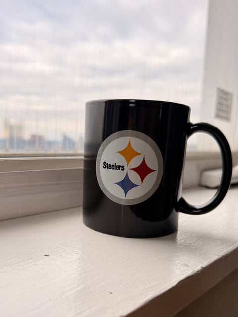 Pittsburgh Steelers Logo 11 Oz Rally Coffee Mug - Black Coffee Mug - YinzerShop