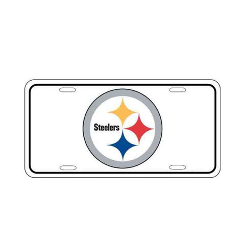 Pittsburgh Steelers Logo License Plate - White License Plate - YinzerShop