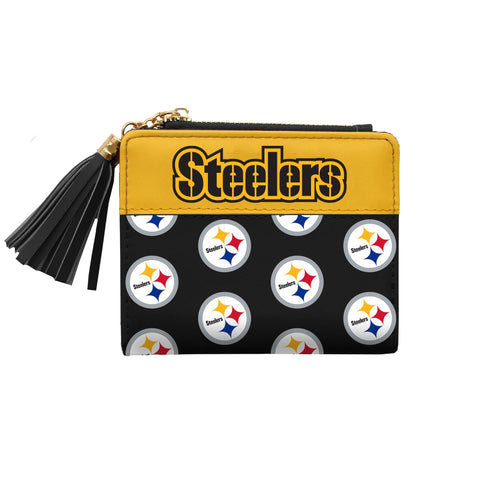 Pittsburgh Steelers Mini Organizer | Compact Sports Wallet With Snap Button Closure & ID Window Wallet - YinzerShop