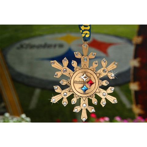 Pittsburgh Steelers Ornament – 2020 Collector Snowflake With Crystals & Official Logo Ornament - YinzerShop