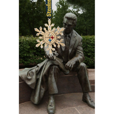 Pittsburgh Steelers Ornament – 2020 Collector Snowflake With Crystals & Official Logo Ornament - YinzerShop
