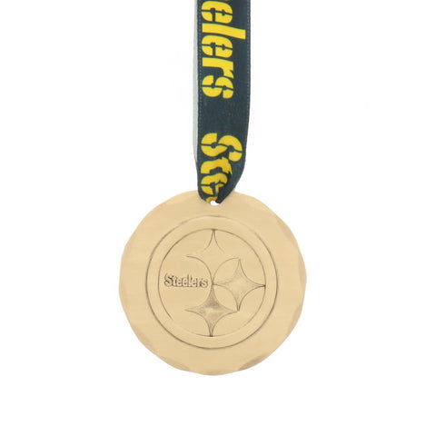 Pittsburgh Steelers Ornament - Handcrafted Bronze Round NFL Christmas Keepsake - YinzerShop