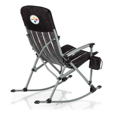 Pittsburgh Steelers Outdoor Rocking Chair – Foldable Camp Chair, Steel Frame Licensed - YinzerShop
