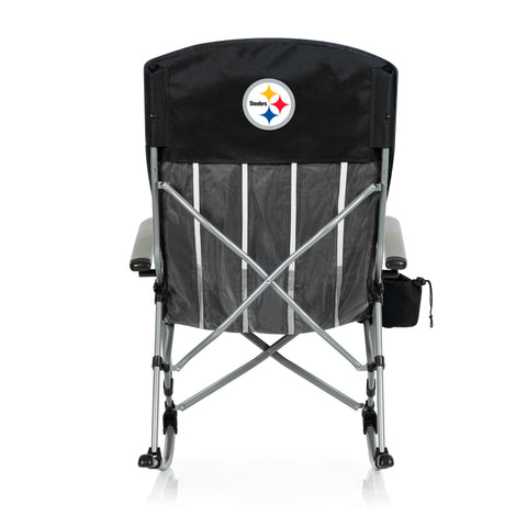 Pittsburgh Steelers Outdoor Rocking Chair – Foldable Camp Chair, Steel Frame Licensed - YinzerShop