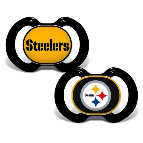 Pittsburgh Steelers Pacifier 2-Pack | Licensed NFL Baby Soothing Accessories Pacifiers & Clips - YinzerShop