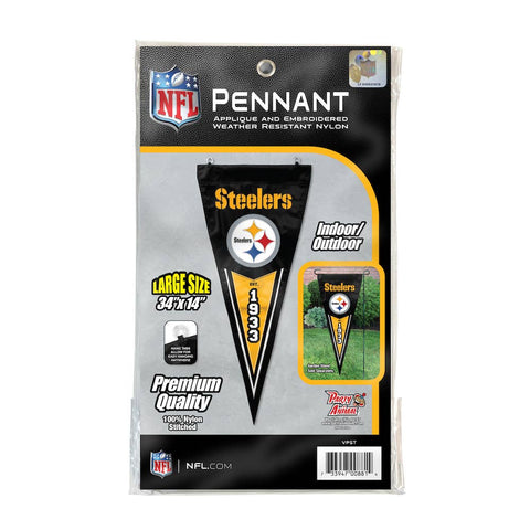 Pittsburgh Steelers Pennant - Licensed NFL Vertical Team Flag with Embroidered Appliqué Design Pennant - YinzerShop