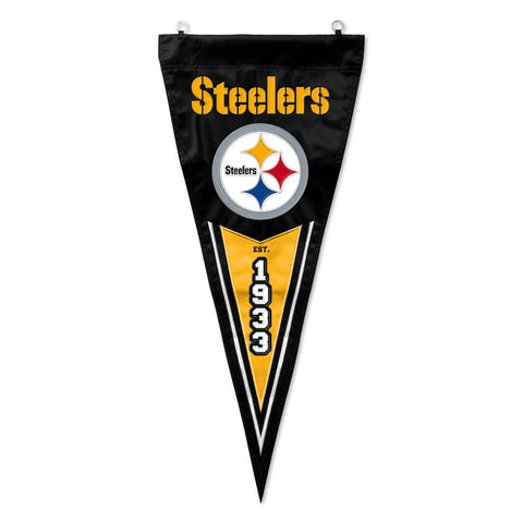 Pittsburgh Steelers Pennant - Licensed NFL Vertical Team Flag with Embroidered Appliqué Design Pennant - YinzerShop