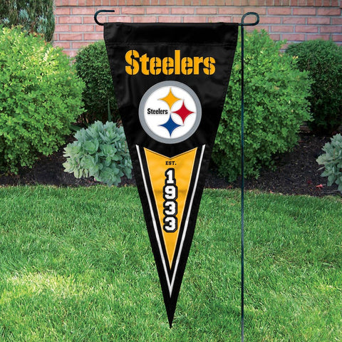 Pittsburgh Steelers Pennant - Licensed NFL Vertical Team Flag with Embroidered Appliqué Design Pennant - YinzerShop