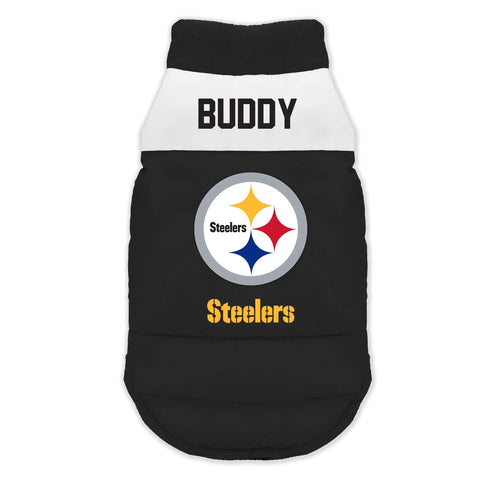 Pittsburgh Steelers Pet Vest – Custom Dog Parka With Water Repellent Shell Pet Parka Vest - YinzerShop