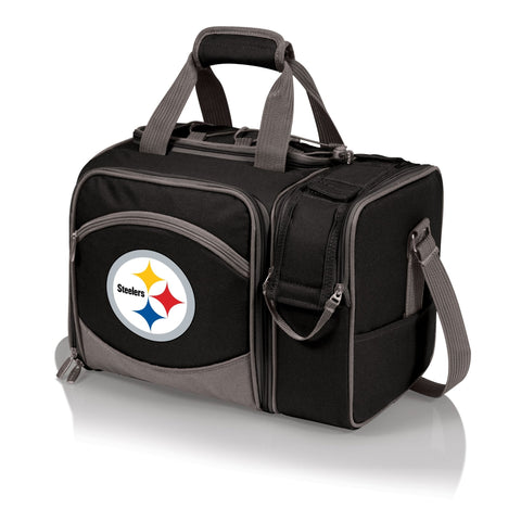 Pittsburgh Steelers Picnic Basket Cooler - Portable Soft Cooler with Insulated Sections Licensed - YinzerShop