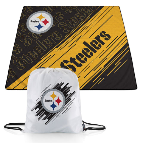 Pittsburgh Steelers Picnic Blanket – Lightweight Water-Resistant NFL Team Blanket with Matching Drawstring Backpack Licensed - YinzerShop