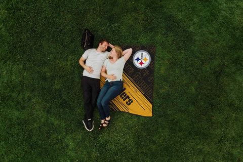 Pittsburgh Steelers Picnic Blanket – Lightweight Water-Resistant NFL Team Blanket with Matching Drawstring Backpack Licensed - YinzerShop