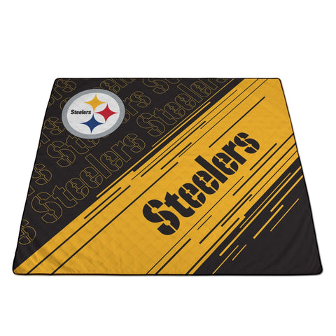 Pittsburgh Steelers Picnic Blanket – Lightweight Water-Resistant NFL Team Blanket with Matching Drawstring Backpack Licensed - YinzerShop