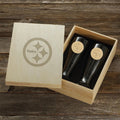 Pittsburgh Steelers Pilsner Set – 2-Piece Glass Set with Bronze Accent Mugs in Wooden Gift Box Beer Mug - YinzerShop