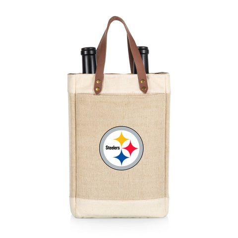 Pittsburgh Steelers - Pinot Jute 2 Bottle Insulated Wine Bag Licensed - YinzerShop
