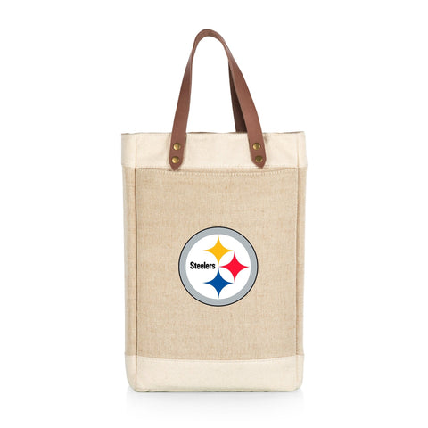 Pittsburgh Steelers - Pinot Jute 2 Bottle Insulated Wine Bag Licensed - YinzerShop
