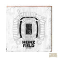 Pittsburgh Steelers & Pitt Panthers Heinz Field Wooden Wall Art Print Wood Picture MillWoodArt 5.5" x 5.5" White 