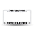 Pittsburgh Steelers Plastic License Plate Frame - Colors: White & Black License Plate Frame - YinzerShop