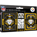 Pittsburgh Steelers Playing Cards - 2-Pack Casino Style Deck & Poker Dice Set Dice & Cards Sets - YinzerShop