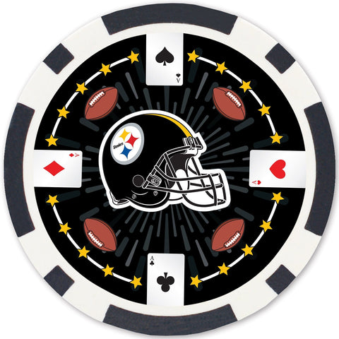 Pittsburgh Steelers Poker Chips - 100 Piece Casino Poker Chip Set with Team Logo Tray Poker Chips & Sets - YinzerShop