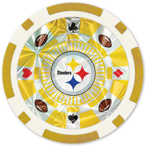 Pittsburgh Steelers Poker Chips – Official NFL Metallic Casino Poker Set Poker Chips & Sets - YinzerShop