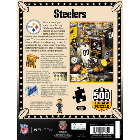 Pittsburgh Steelers Puzzle - Locker Room 500 Piece Jigsaw Featuring Team History 500 Piece - YinzerShop