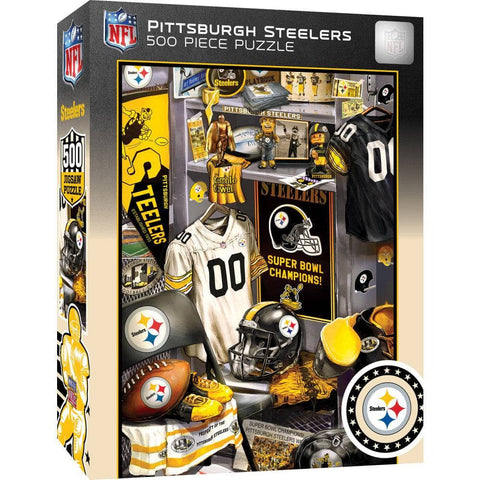 Pittsburgh Steelers Puzzle - Locker Room 500 Piece Jigsaw Featuring Team History 500 Piece - YinzerShop