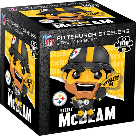 Pittsburgh Steelers Puzzle - Steely McBeam Mascot 100 Piece Jigsaw Game 100 Piece - YinzerShop