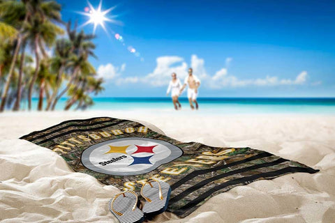 Pittsburgh Steelers Realtree Camo Beach Towel - 30" x 60" Beach Towel - YinzerShop