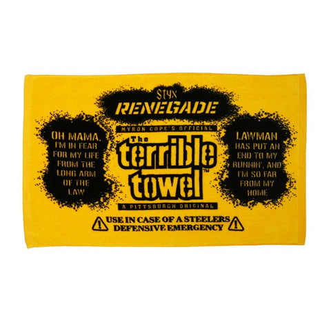 Pittsburgh Steelers Renegade Terrible Towel® | "Renegade" by Styx lyrics Terrible Towel - YinzerShop