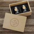 Pittsburgh Steelers Rocks Glass Set – 2-Piece Bronze Accent Glasses with Collectible Box Rocks Glass - YinzerShop