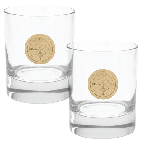 Pittsburgh Steelers Rocks Set – Bronze Drink Glasses With Whiskey Rocks | Steel Bar Accessories Rocks Glass - YinzerShop