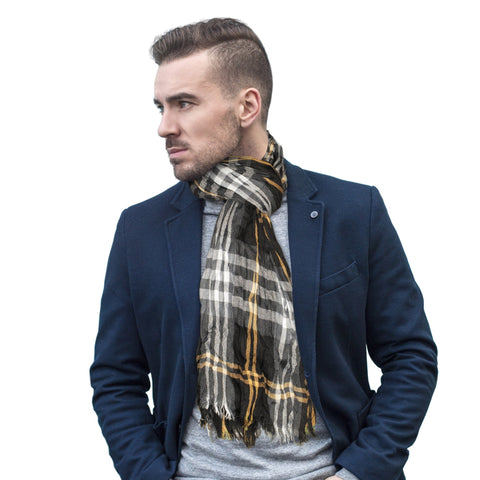 Pittsburgh Steelers Scarf - Official Steelers Merchandise Woven Plaid Wrap With Team Logo Scarf - YinzerShop