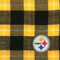 Pittsburgh Steelers Scarf - Plaid Blanket Wrap With Retro Chenille Patch & Fringe Edge Scarf - YinzerShop