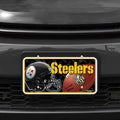 Pittsburgh Steelers Split Design Aluminum License Plate – Official NFL 6” x 12” Auto Tag Auto Accessories - YinzerShop