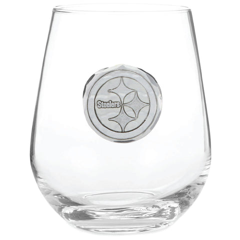 Pittsburgh Steelers Stemless Wine Glass (Aluminum) Wine Glass Wendell August Forge   