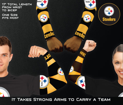 Pittsburgh Steelers Strong Arm – Licensed Team Apparel | Soft Spandex Sleeve Arm Sleeve - YinzerShop