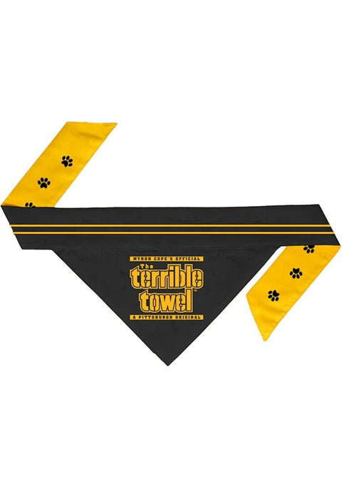 Pittsburgh Steelers Terrible Towel Pet Bandana – Reversible | NFL Licensed Gear Pet Accessories - YinzerShop