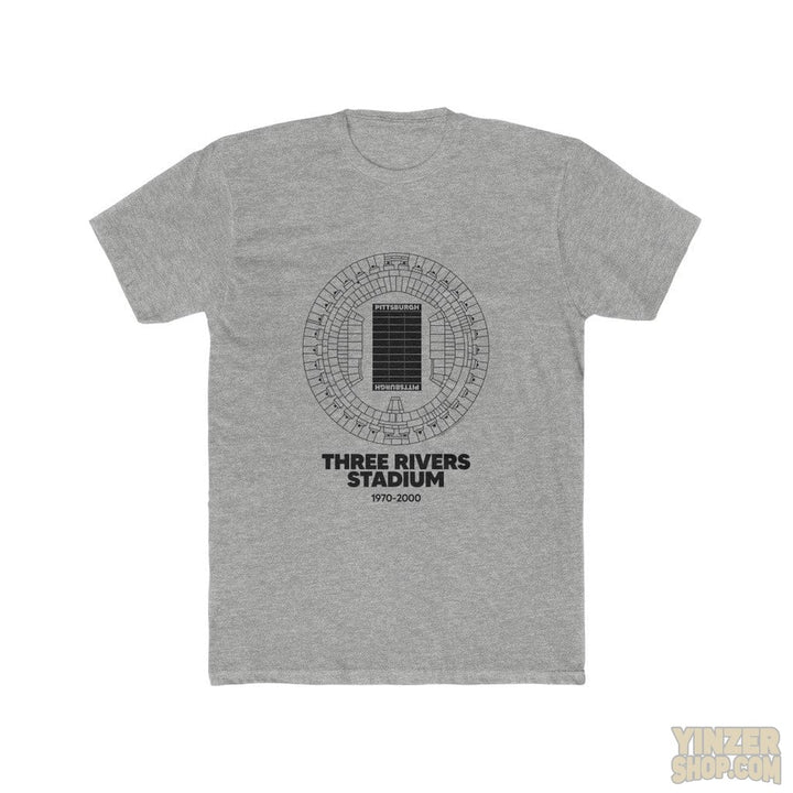 Pittsburgh Steelers Three Rivers Stadium Cotton Crew T-Shirt T-Shirt Printify Heather Grey S 