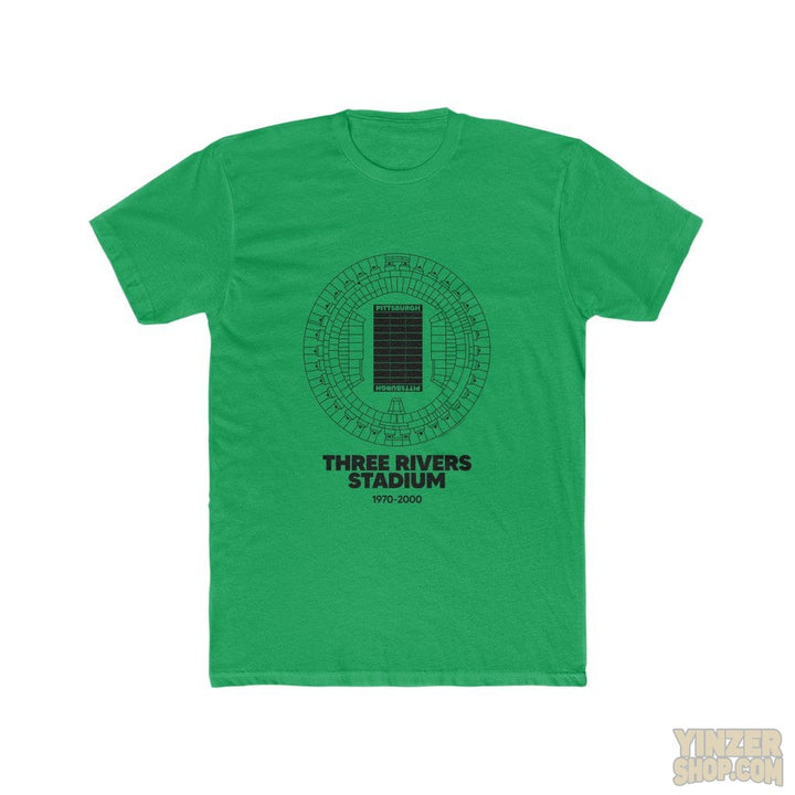 Pittsburgh Steelers Three Rivers Stadium Cotton Crew T-Shirt T-Shirt Printify Solid Kelly Green S 