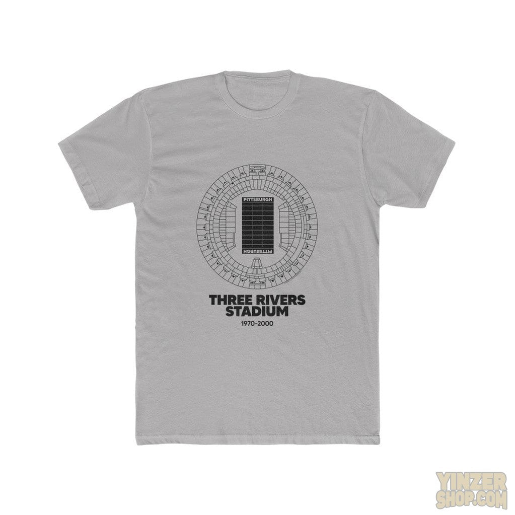 Pittsburgh Steelers Three Rivers Stadium Cotton Crew T-Shirt T-Shirt Printify Solid Light Grey S 