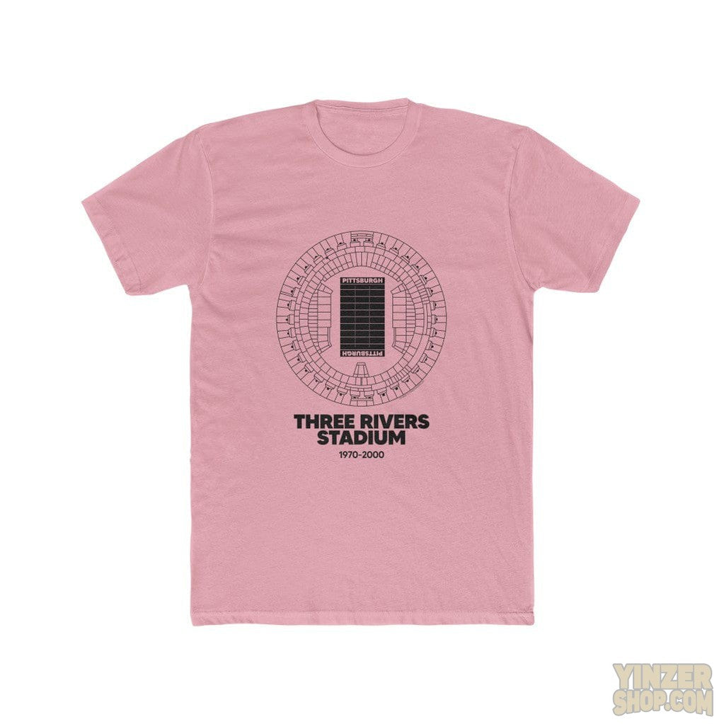 Pittsburgh Steelers Three Rivers Stadium Cotton Crew T-Shirt T-Shirt Printify Solid Light Pink S 