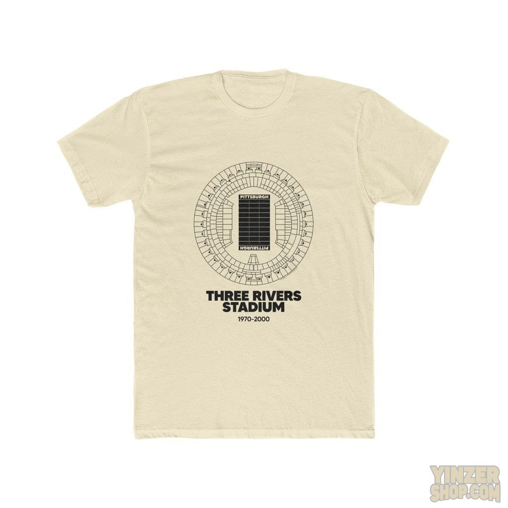 Pittsburgh Steelers Three Rivers Stadium Cotton Crew T-Shirt T-Shirt Printify Solid Natural L 