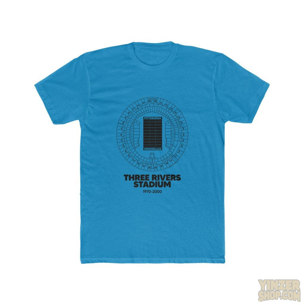 Pittsburgh Steelers Three Rivers Stadium Cotton Crew T-Shirt T-Shirt Printify Solid Turquoise S 