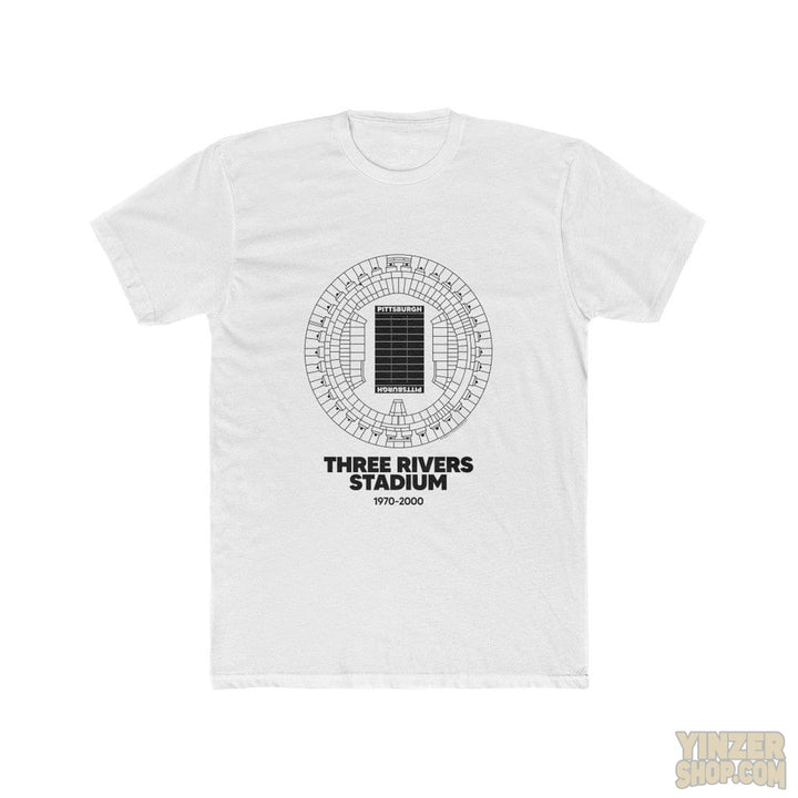 Pittsburgh Steelers Three Rivers Stadium Cotton Crew T-Shirt T-Shirt Printify Solid White S 
